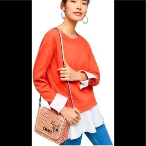 Anthropologie Eri & Ali Contrast Sweatshirt